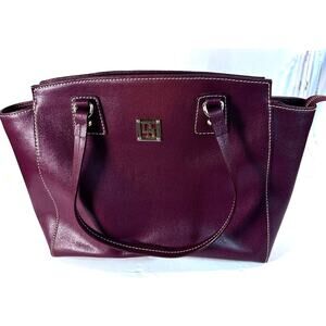 Dooney & Bourke  Saffino leather tote dust bag metal logo stitching